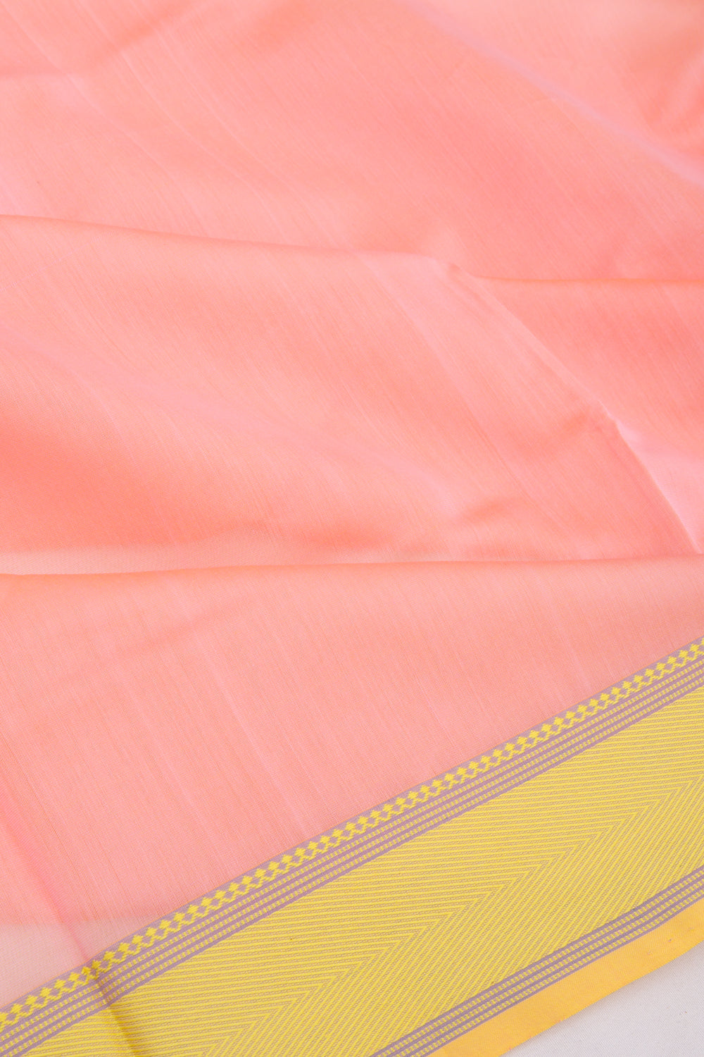 Maheshwari Cotton Plain Peach Saree