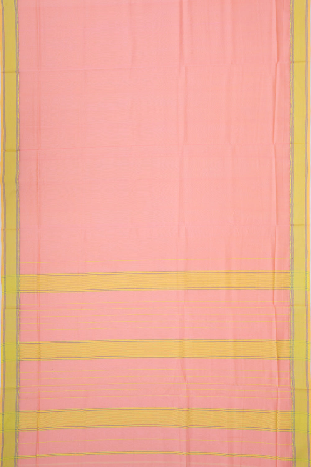 Maheshwari Cotton Plain Peach Saree