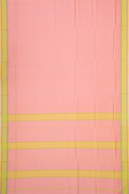 Maheshwari Cotton Plain Peach Saree