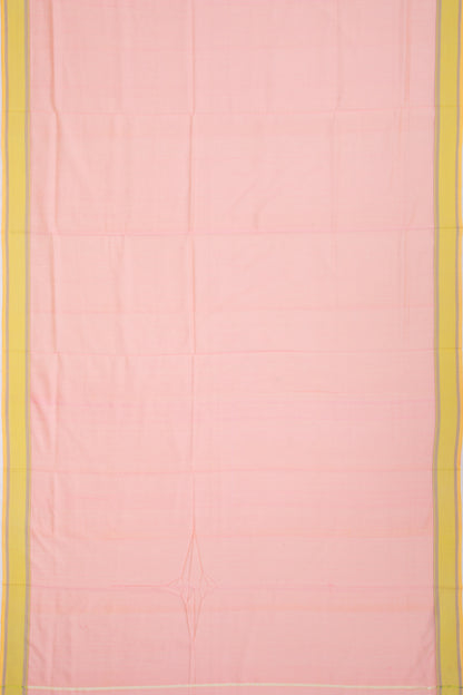 Maheshwari Cotton Plain Peach Saree