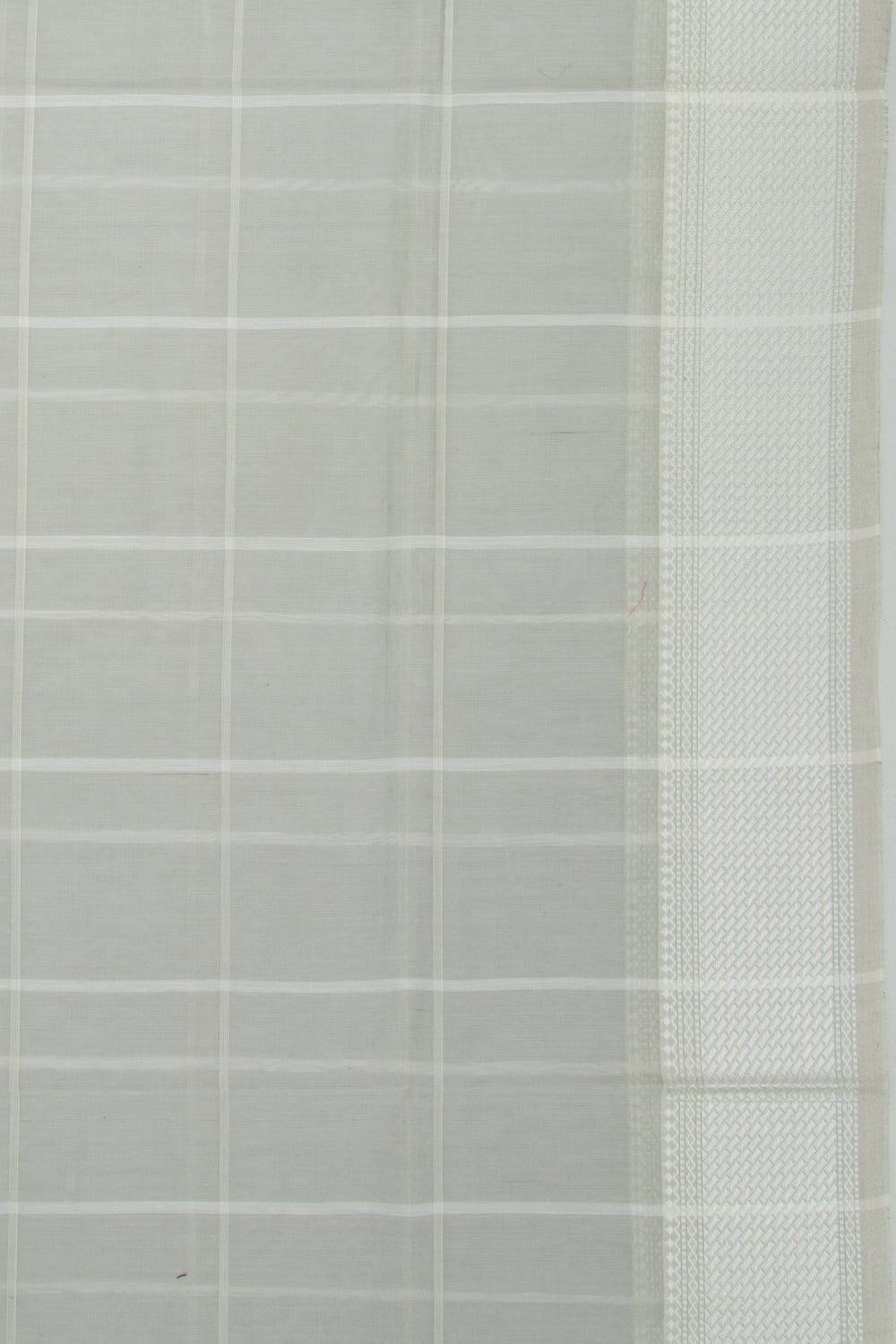 Maheshwari Cotton Checks Pastel Grey Saree
