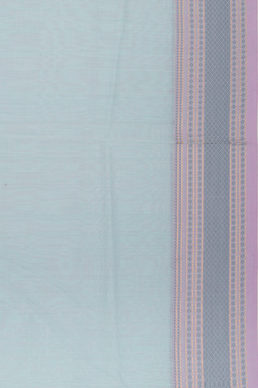 Maheshwari Cotton Plain Pastel Blue Saree