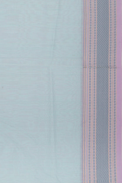 Maheshwari Cotton Plain Pastel Blue Saree