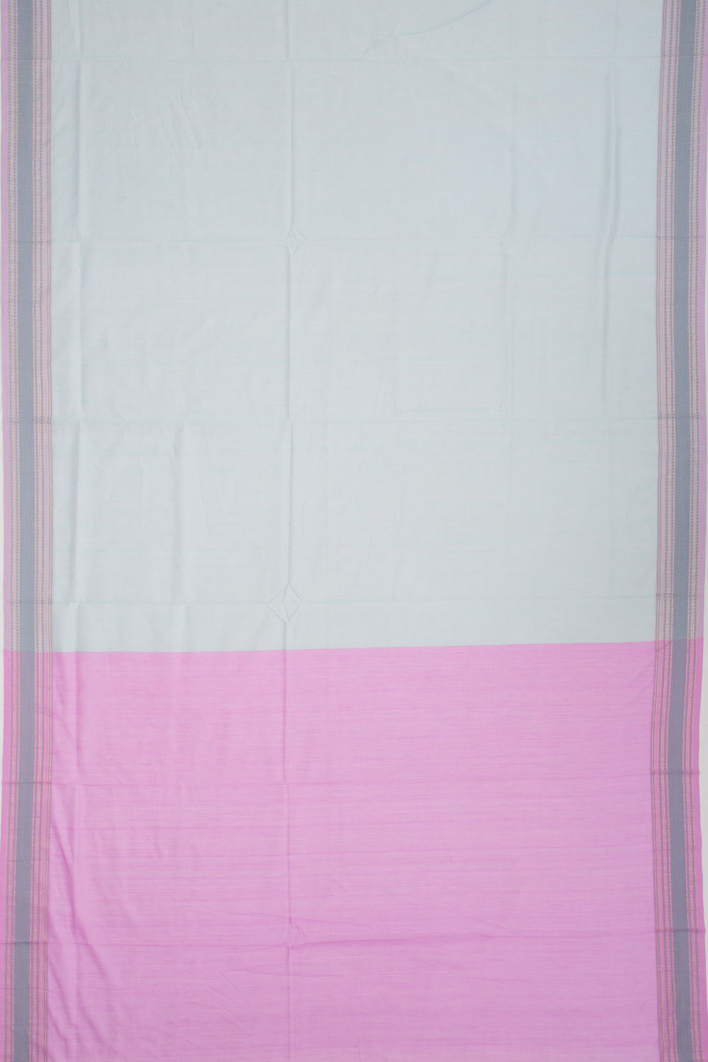 Maheshwari Cotton Plain Pastel Blue Saree