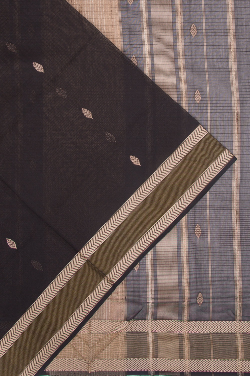 Maheshwari Cotton Butta Black Saree