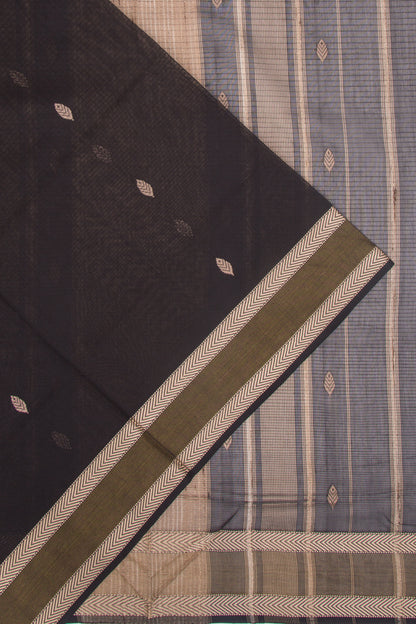 Maheshwari Cotton Butta Black Saree
