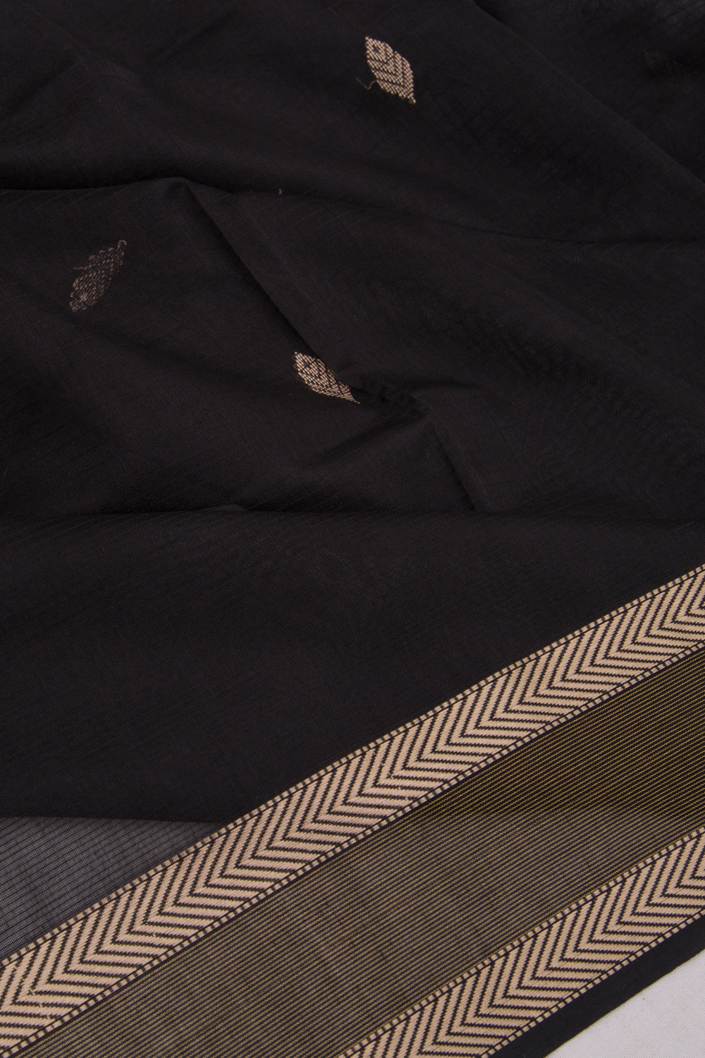 Maheshwari Cotton Butta Black Saree