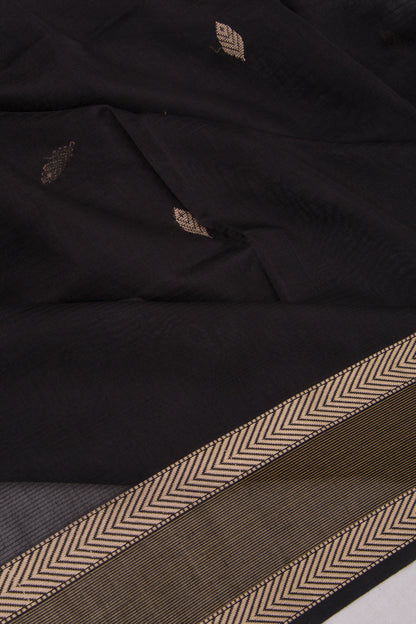 Maheshwari Cotton Butta Black Saree