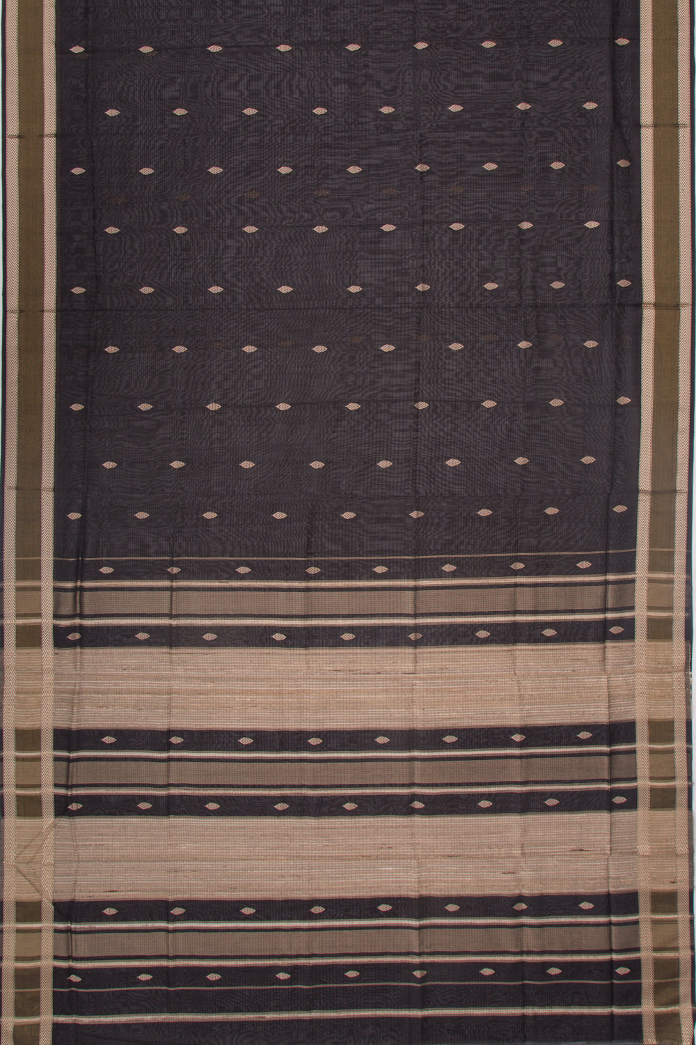 Maheshwari Cotton Butta Black Saree