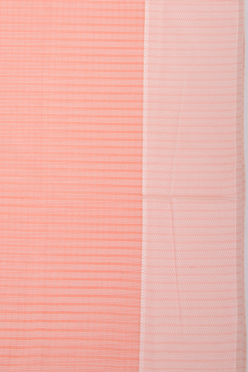 Maheshwari Cotton Horizontal Lines Peach Saree