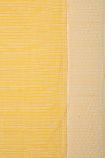 Maheshwari Cotton Horizontal Lines Yellow Saree