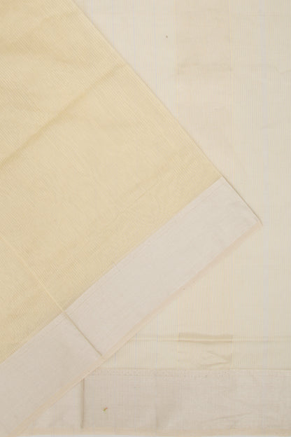 Maheshwari Cotton Checks Cream Saree