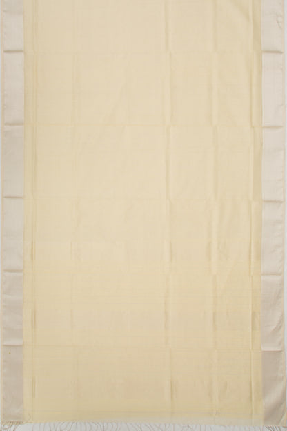 Maheshwari Cotton Checks Cream Saree