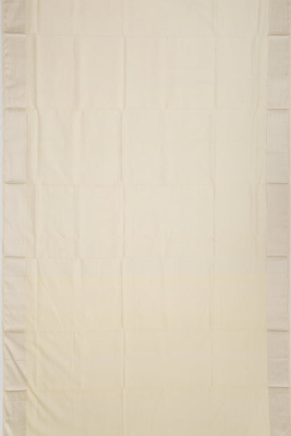 Maheshwari Cotton Checks Cream Saree