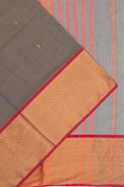 Maheshwari Cotton Tissue Butta Dark Blue Saree