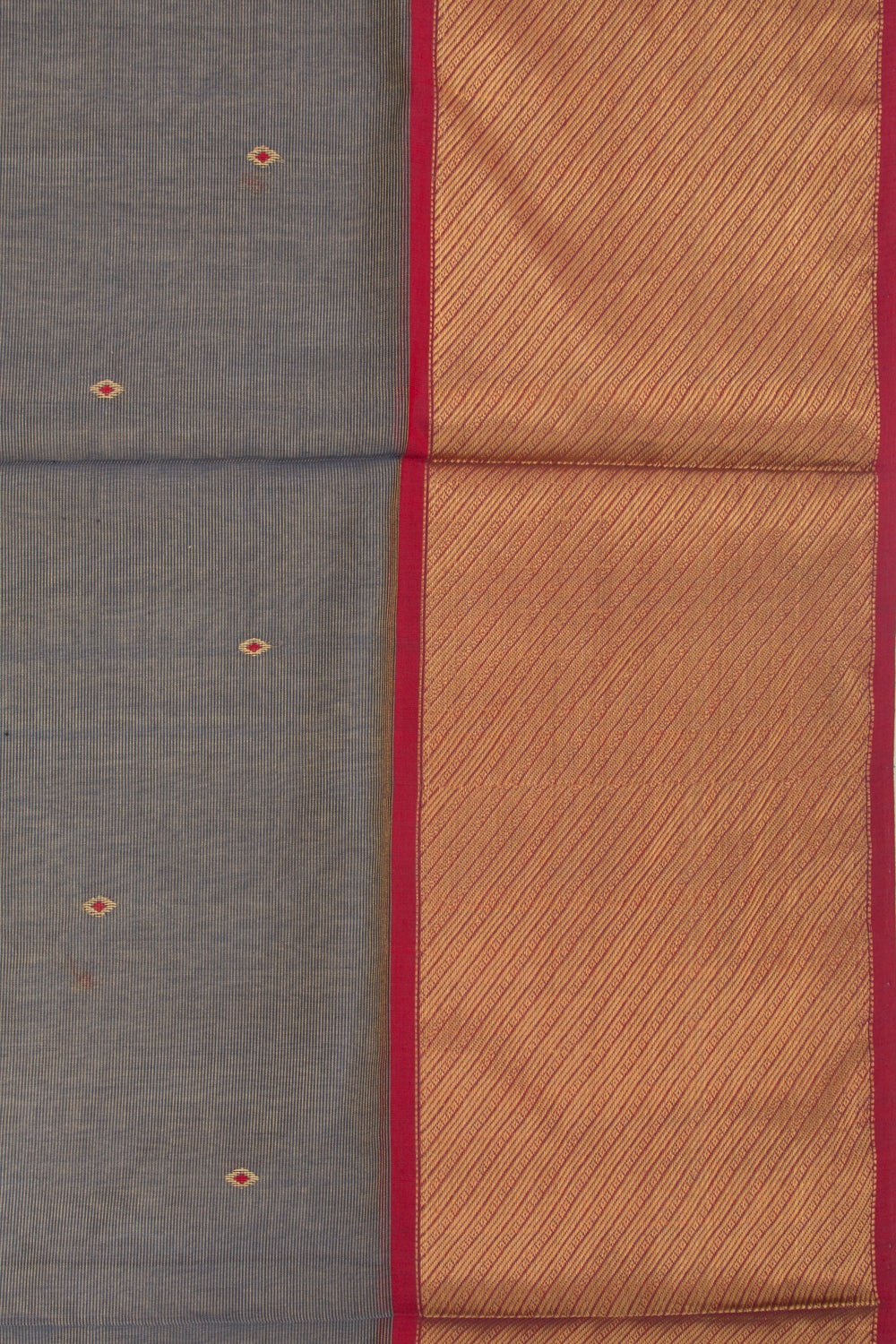 Maheshwari Cotton Tissue Butta Dark Blue Saree