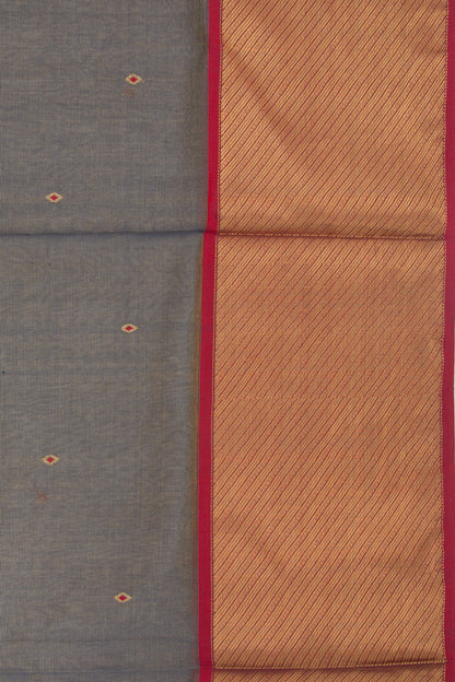 Maheshwari Cotton Tissue Butta Dark Blue Saree