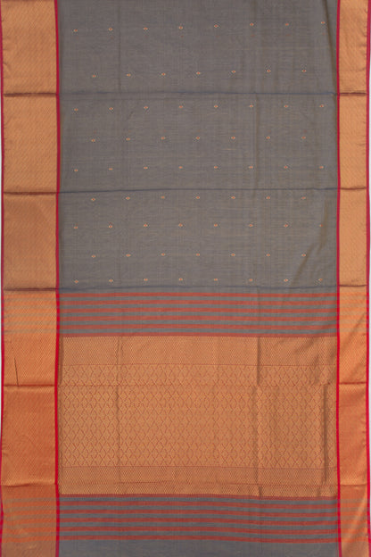 Maheshwari Cotton Tissue Butta Dark Blue Saree