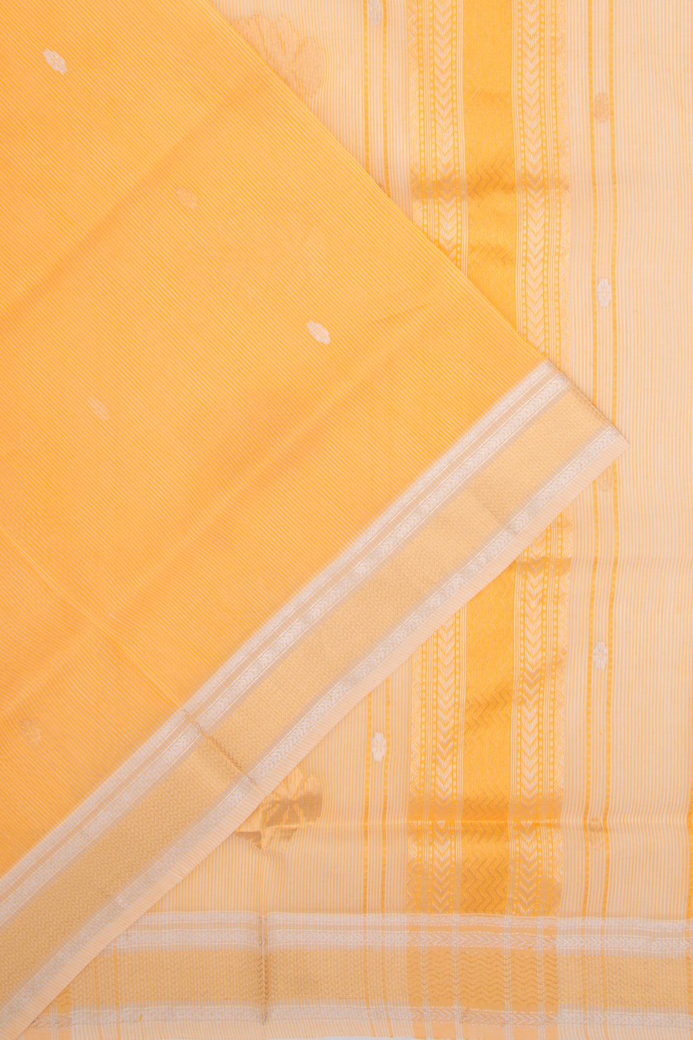 Maheshwari Cotton Butta Orange Saree