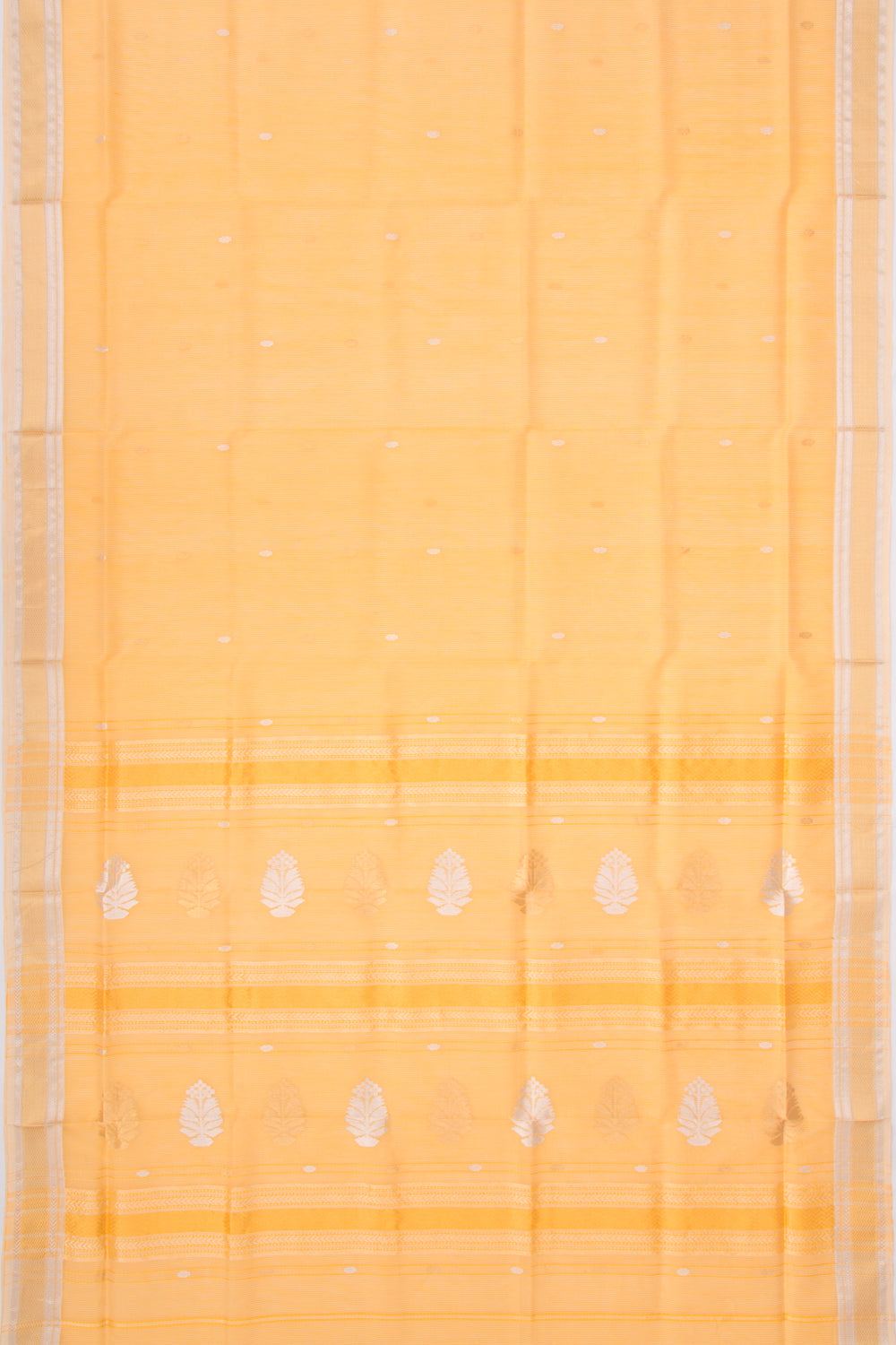 Maheshwari Cotton Butta Orange Saree