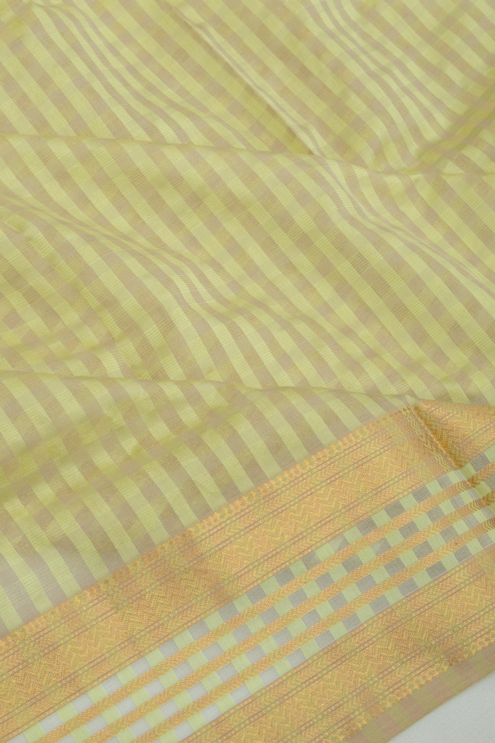 Maheshwari Cotton Checks Green Saree
