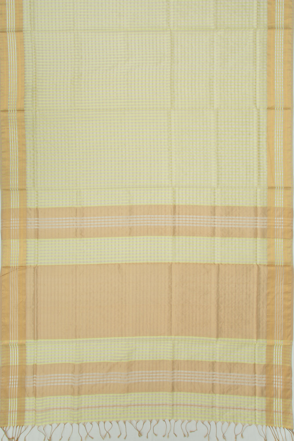 Maheshwari Cotton Checks Green Saree