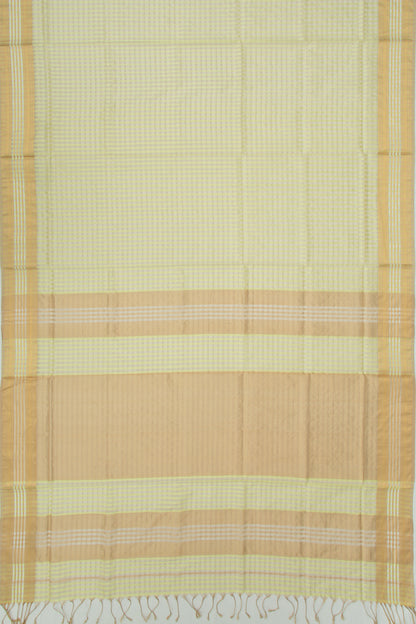 Maheshwari Cotton Checks Green Saree