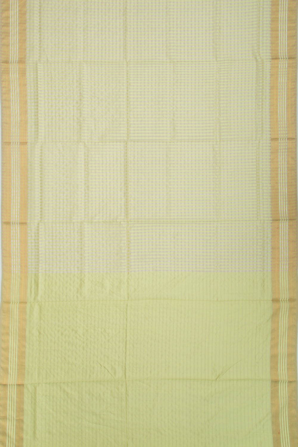 Maheshwari Cotton Checks Green Saree