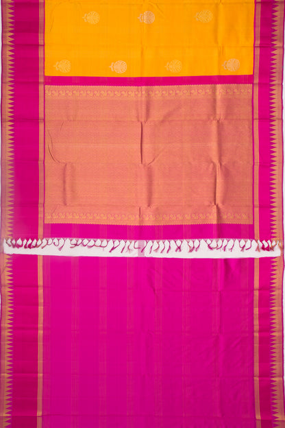 Kanchipuram Silk Butta Mustard Yellow Saree