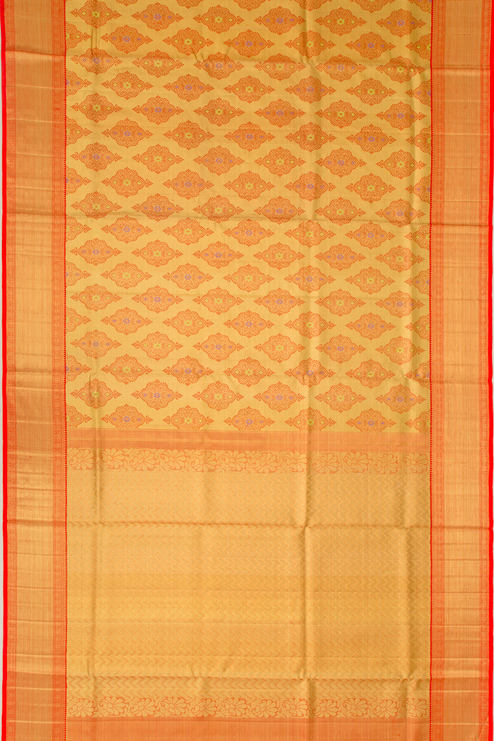 Kanchipuram Silk Tissue Brocade Gold Saree