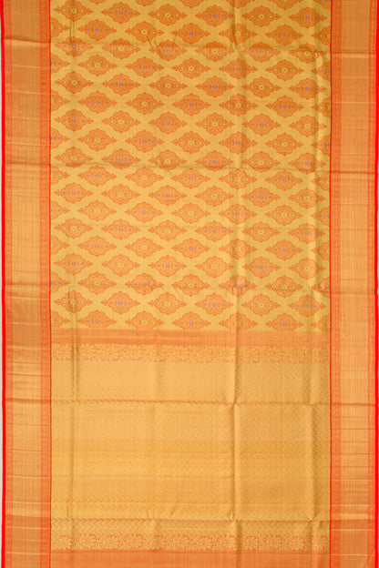 Kanchipuram Silk Tissue Brocade Gold Saree