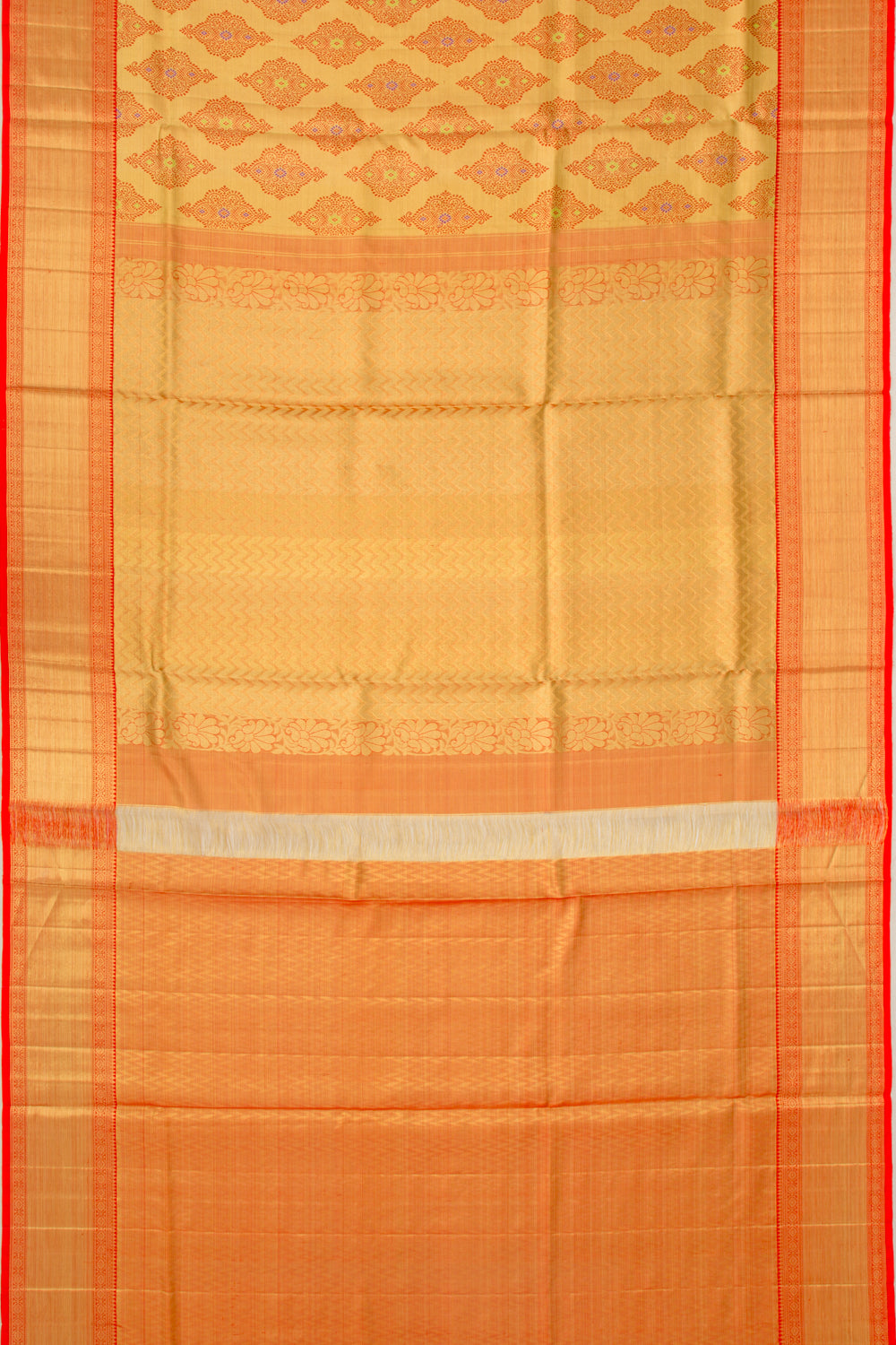 Kanchipuram Silk Tissue Brocade Gold Saree