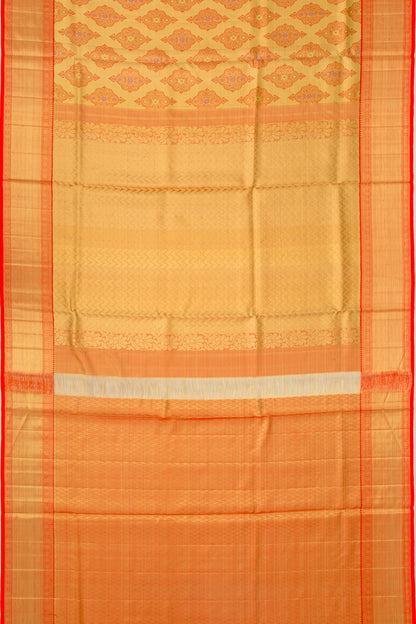 Kanchipuram Silk Tissue Brocade Gold Saree