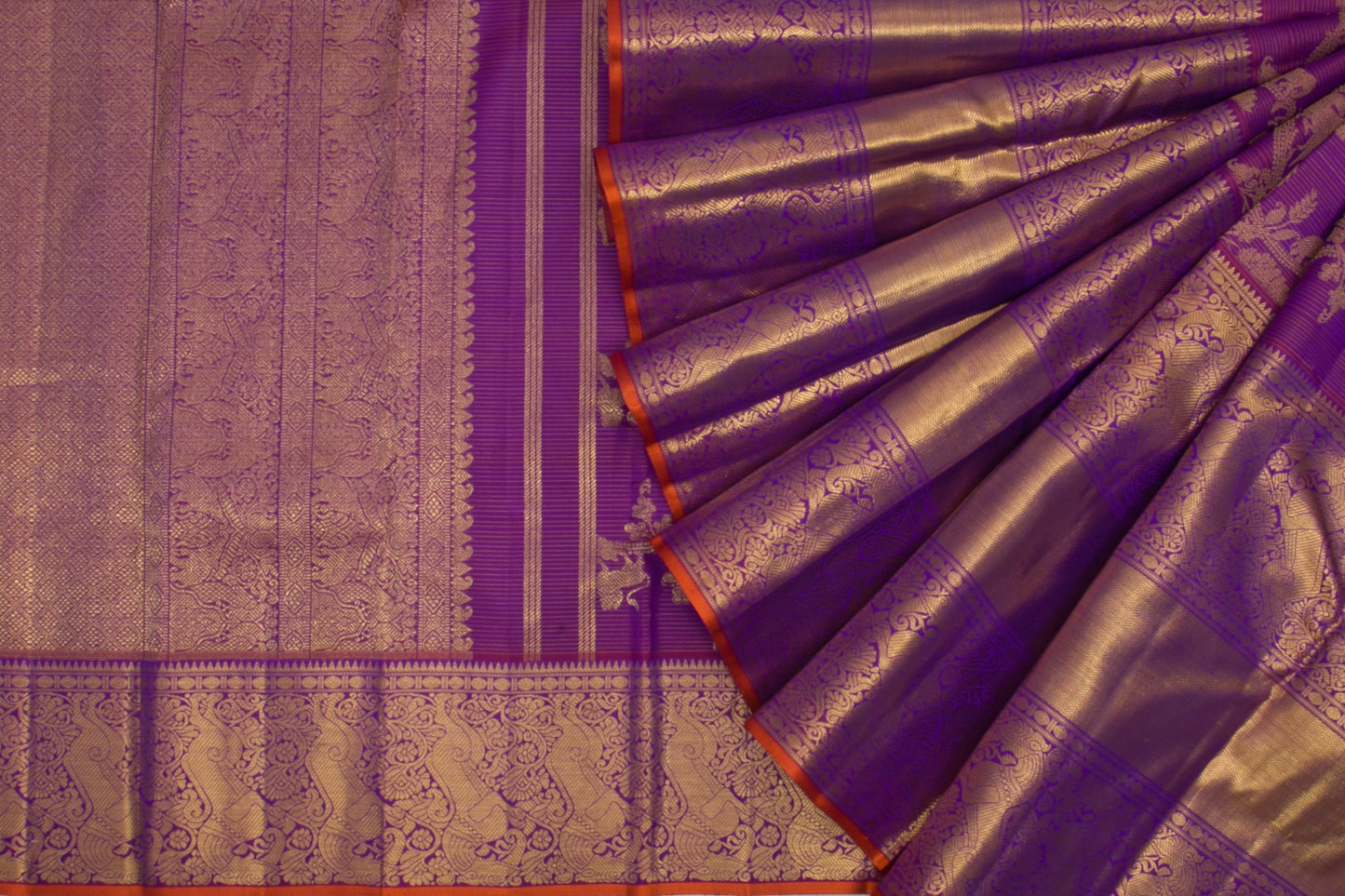 Kanchipuram Silk Oosi Lines And Jaal Purple Saree/4732789_2.jpg
