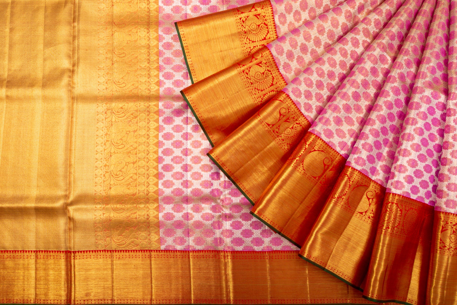 Kanchipuram Silk Tissue Brocade Silver Saree