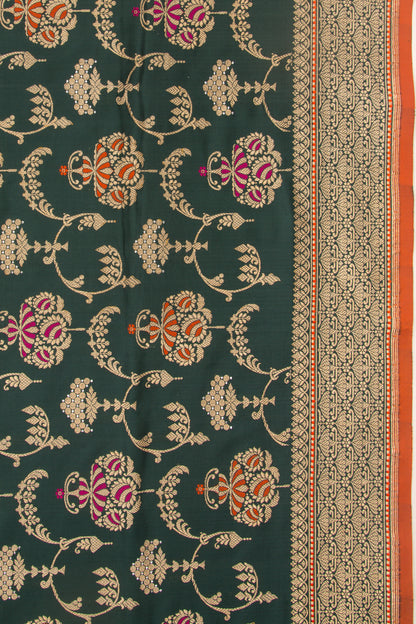 Banarasi Silk Kadwa Jaal Green Saree