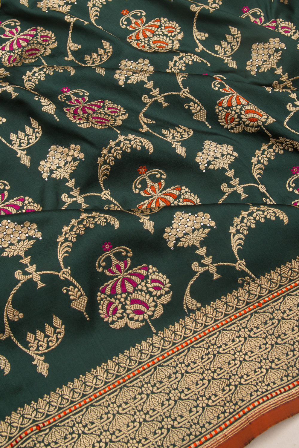 Banarasi Silk Kadwa Jaal Green Saree