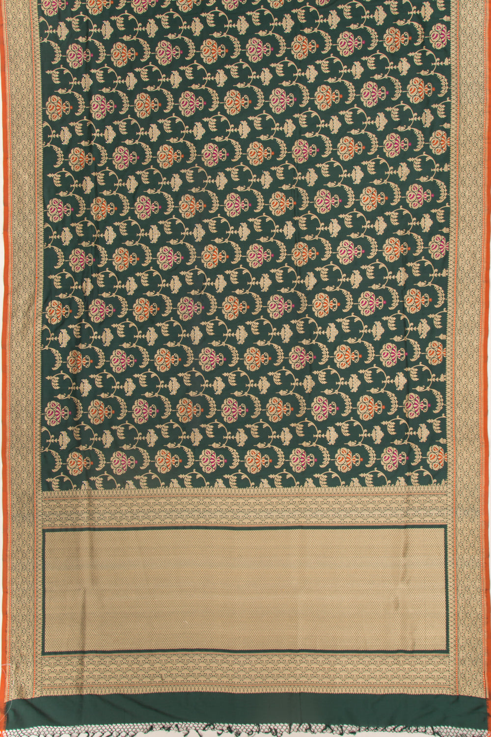 Banarasi Silk Kadwa Jaal Green Saree