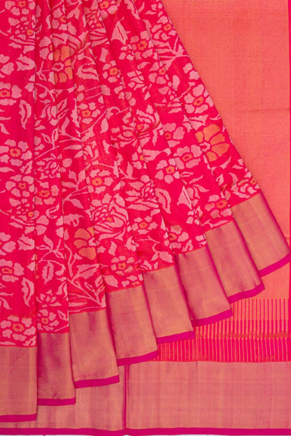 Uppada Silk Jamdani Pink Saree