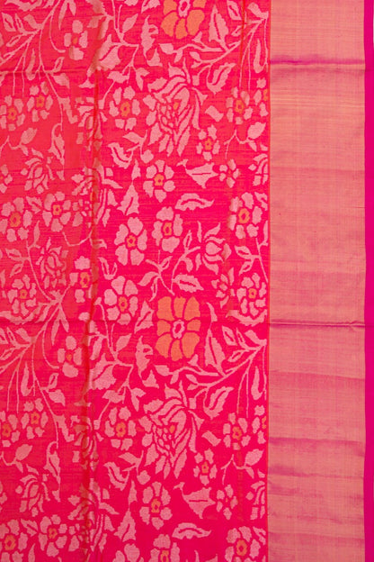 Uppada Silk Jamdani Pink Saree