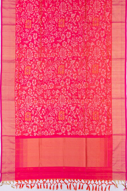 Uppada Silk Jamdani Pink Saree