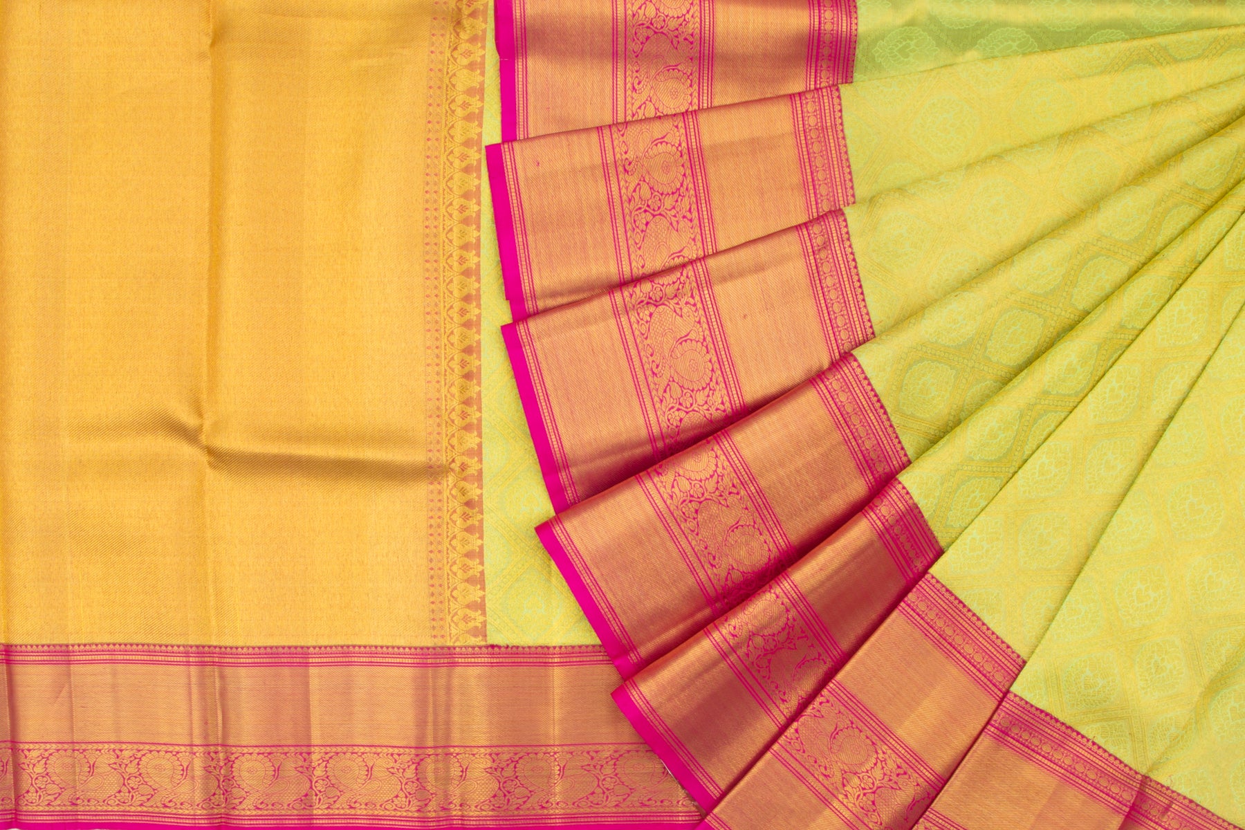 Kanchipuram Silk Tissue Brocade Green Saree