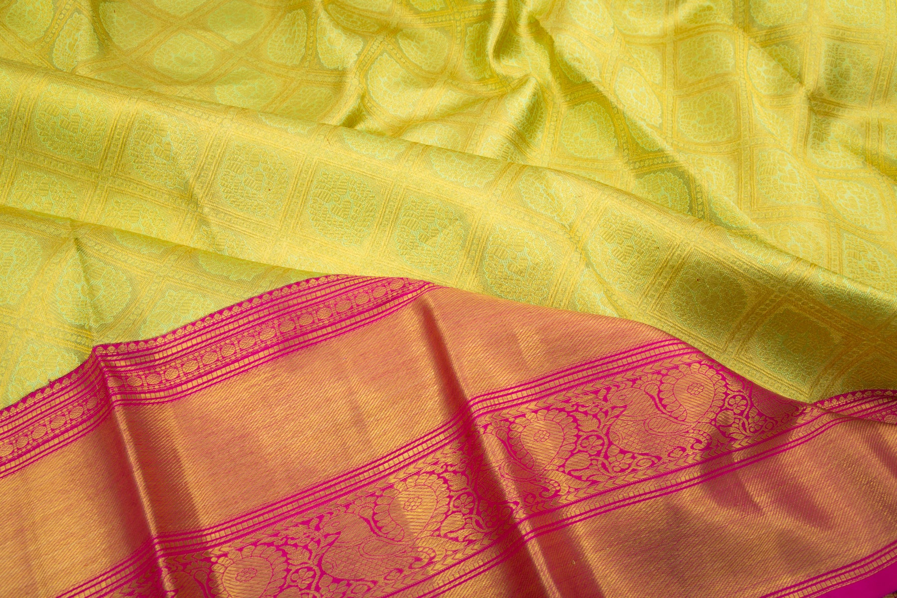 Kanchipuram Silk Tissue Brocade Green Saree