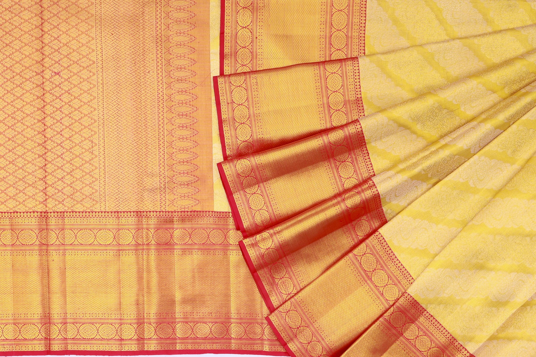 Kanchipuram Silk Tissue Brocade Gold Saree (DM)