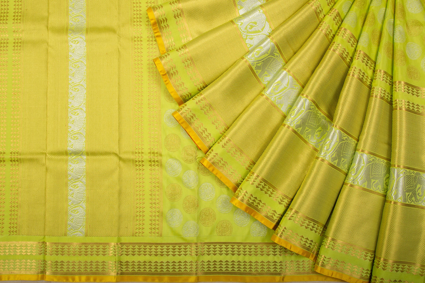 Kanchipuram Silk Butta Pastel Green Saree