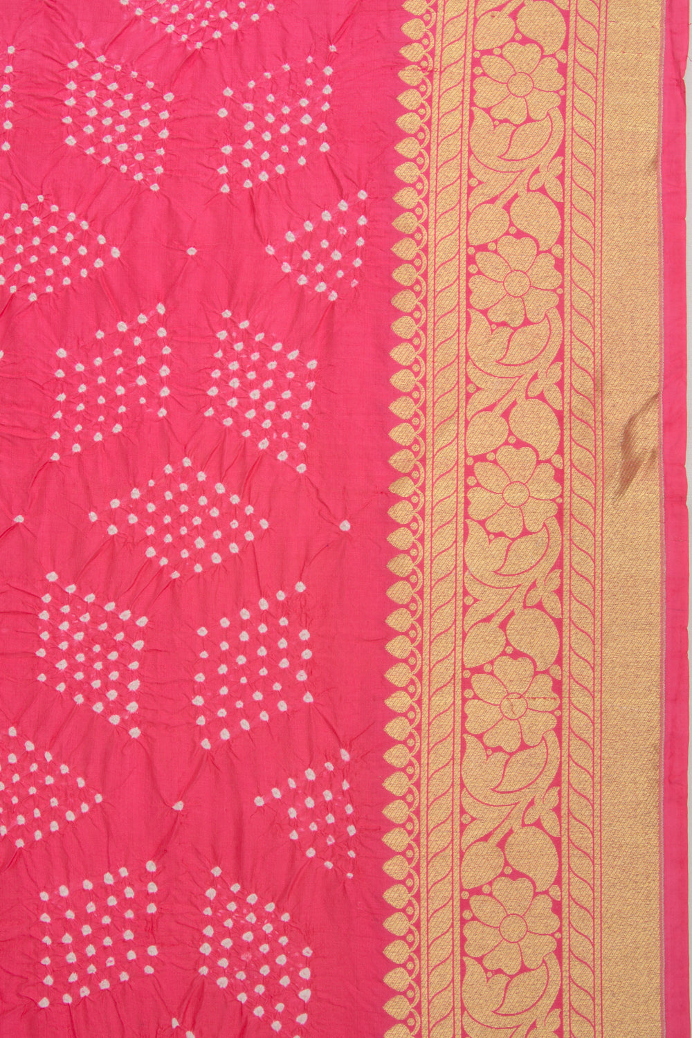 Banarasi Silk Bandhani Pink Saree