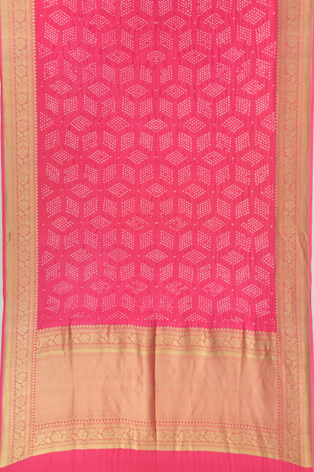 Banarasi Silk Bandhani Pink Saree