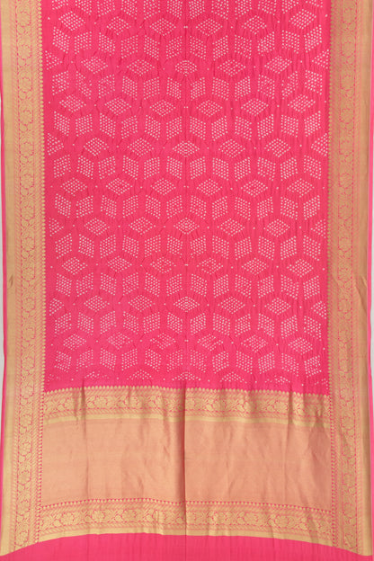 Banarasi Silk Bandhani Pink Saree
