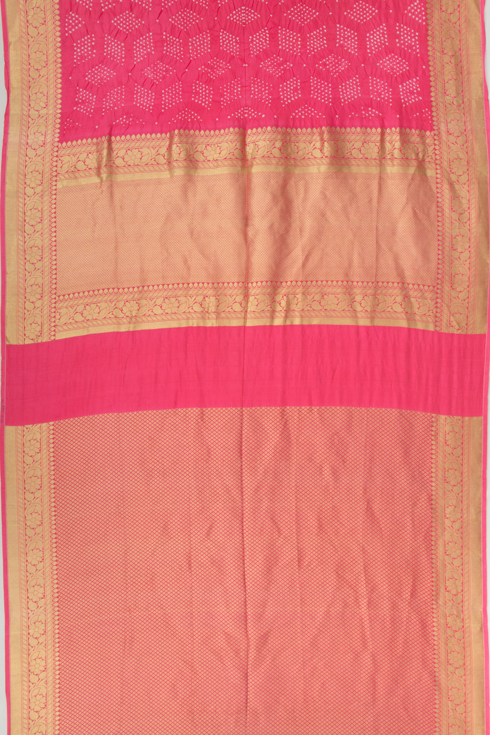Banarasi Silk Bandhani Pink Saree