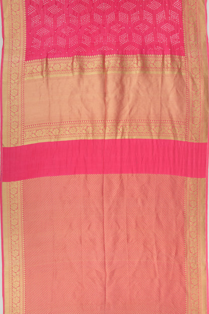 Banarasi Silk Bandhani Pink Saree